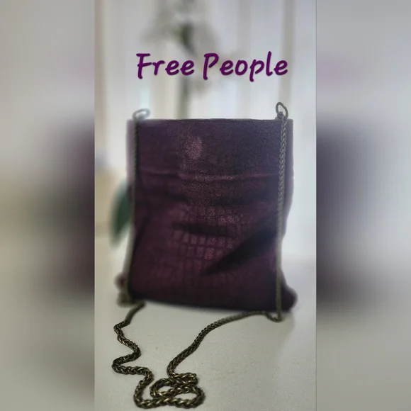 Free People Bags Free People Nicolette Suede Crossbody Plum